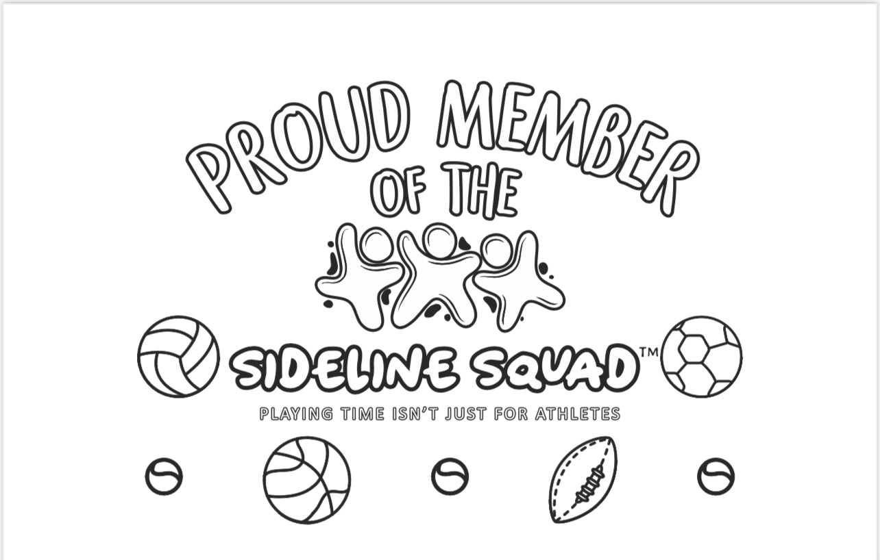 Sideline Squad Coloring T-Shirt w/ 5 Multi-Colored Fabric Markers
